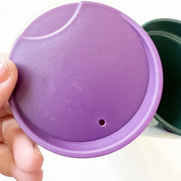 Starbucks Coffee Cup Teal Purple Pansies Floral Ceramic Travel Mug‎ 12 Oz Sipper - Picture 8 of 10